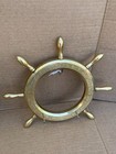 1 Pair Vintage Itched Brass Ship Wheel Nautical Maritime Home Decor W  Hooks 12 