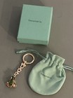 Tiffany   Co Sterling Silver   Enamel Frog Key Chain W felt Pouch   Gift Box