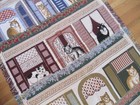Nwt Vintage Woven Tapestry Fringed Blanket Cat s Meow In Windows 46 X 67 Cotton