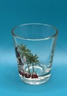Vintage Florida Souvenir Shot Glass With Dolphin And Palm Tree Glass