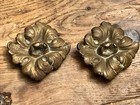 2 Large Heavy Art Nouveau Vintage Brass Gate Pulls Set Of Two Flower Pattern