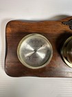 Vintage Springfield Weather Station Thermometer Barometer Hygrometer Wood Brass
