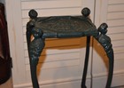 Antique Victorian Cast Iron Figural Maidens   Claw Foot Two Tier Plant Stand 19 
