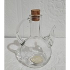 Vintage Clear Glass Oil Vinegar Cruet Cork Stopper Apothecary Bottle Witchy 