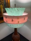 Mid Century Vintage Style Tapered 3 Tier Fiberglass Lamp Shade Sea Foam   Pink