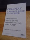Rare Promo Coldplay Card Rush Of Blood To The Head Chris Martin Clocks Scientist