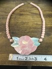 Vintage 1980s Lee Sands Style Mother Of Pearl Flower Statement Necklace