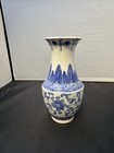 Vintage Chinese Porcelain Vase Floral Blue And White Made In China 8   