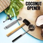 4pc Coconut Punch Opener Tool Kit   Shell Hole Meat Scraper Mallet Grater Hammer