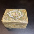 Vintage Daher Holland Petite Pink Rose Metal Hinged Storage Candy Tin
