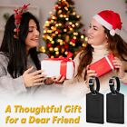 Set Of 4 Luggage Tags Leather Personalized Suitcase Tags Set  black 