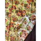 Vintage 60s Flower Power Floral Curtain Pair 77x62 Orange Yellow Mcm Barkcloth