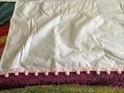 Pottery Barn Kids White Pink Fabric Pompom Trim New Nursery Crib Baby Bed Skirt