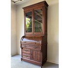 Antique Victorian Eastlake Walnut Cylinder Roll Top Desk Secretary