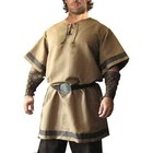 Men Medieval Renaissance Viking Tunic Shirt Knight Halloween Costume