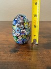 Vtg Murano Multicolored Millefiori Egg Shaped Art Glass Paperweight 3 h