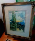 Antique 1910 Lithograph Color Print Chas Williams Ny Art Nouveau Frame 13x11 