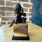 Vtg  Antique Bronze Cherub Angel Victorian Metal Sculpture Gfit Box Art 8 5  H