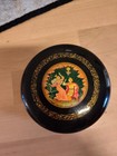 Vintage  Round Russian Lacquer Box Hand Painted   Palekh  signed   h 