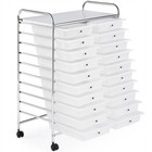 20 Drawer Rolling Storage Cart Bin Tools For Office School Home Studio Organizer