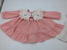 Vintage Baby Togs Girls 12 Month Candy Striped Frilly Lace Bib Dress Bow Party