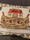 Noah s Ark Children s Chenille Pillow For Nursery Or Toddler Bedroom