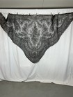 Antique Lace Shawl Chantilly Black Triangle 104 X 78 In  19th C 1800s Original 