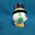 Vintage 6 5  Ceramic Coin Bank Top Hat Earmuffs Bowtie No Door 