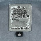 Vintage Anchor Blue Jacket Men Large Grey Striped Full Zip Pockets Grunge Work