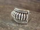Native American Sterling Silver Ribbed Melon Ring By Thomas Charley - Size 8