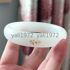 Certified Grade A White 63-64mm Natural Hetian Nephrite Jade Bangle Bracelet