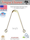Tongue Scraper Cleaner Dental Fresh Breath Cleaning Oral Care Steel Set Of 6 Pcs