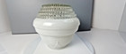 Vintage-antique-old Ceiling Light Fixture Art Deco Mid Century Clear   White
