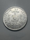 1876 Republic Of Chile Un 1 Peso So Silver Chilean Coin