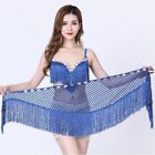 Belly Dance Costume Rhinestone Sequins Fringe Hip Scarf Belt Wrap 5 Colors