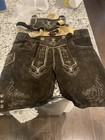Schoneberger Bavarian Oktoberfest Lederhosen Leather Shorts Medium Brown  Sz 36