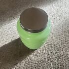 Coca Cola Jadeite Cookie Jar Retro Green Collectible Glass Read