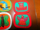 Lot Of 6 Small Vintage Kuna Mola Textile Patches Hand Applique Panama Animals
