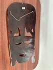 Hand Carved Painted Wooden Tribal Tiki Mask 18x8    Wall Hanging Bar Decor