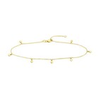 Disc Anklet 14k Yellow Solid Gold Adjustable Foot Chain Ankle Bracelet For Women