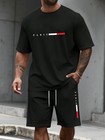 Men s Tracksuit 2 Piece    o-neck Short Sleeve Shirt Shorts Set Men s Running Su
