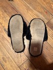 Shein Women   s 8 5 M Black Faux Fur Slide Slippers Open Toe Fur Trim