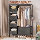 Portable Heavy-duty Wardrobe Closet Organizer With 4 Storage Drawers   Curtain