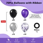 Purple And Black Balloons - 70pcs 12 Inch Purple Black Metallic Silver Latex    