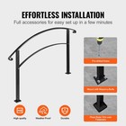 Uimoso 3ft Iron Handrail Black Fit 2 - 3 Steps For Garden Porch Angle Adjustable
