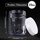 4 Pcs Plastic Jars Wide Mouth With Lids 10 Ounce white