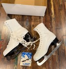 Vintage American Aces Woman Size 8 Figure Skating White Ice Skates Original Box