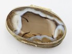 Indian Colonial Solid Silver Agate Mounted Snuff Box 19th Century