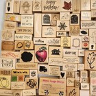 Huge Lot Of 220  Wood Block Rubber Stamps Variety Just For Fun Stamps Happen Vtg