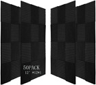 50 Pack Acoustic Foam Panels 12  X 12  X 1  Studio Soundproof Foam Panels Square